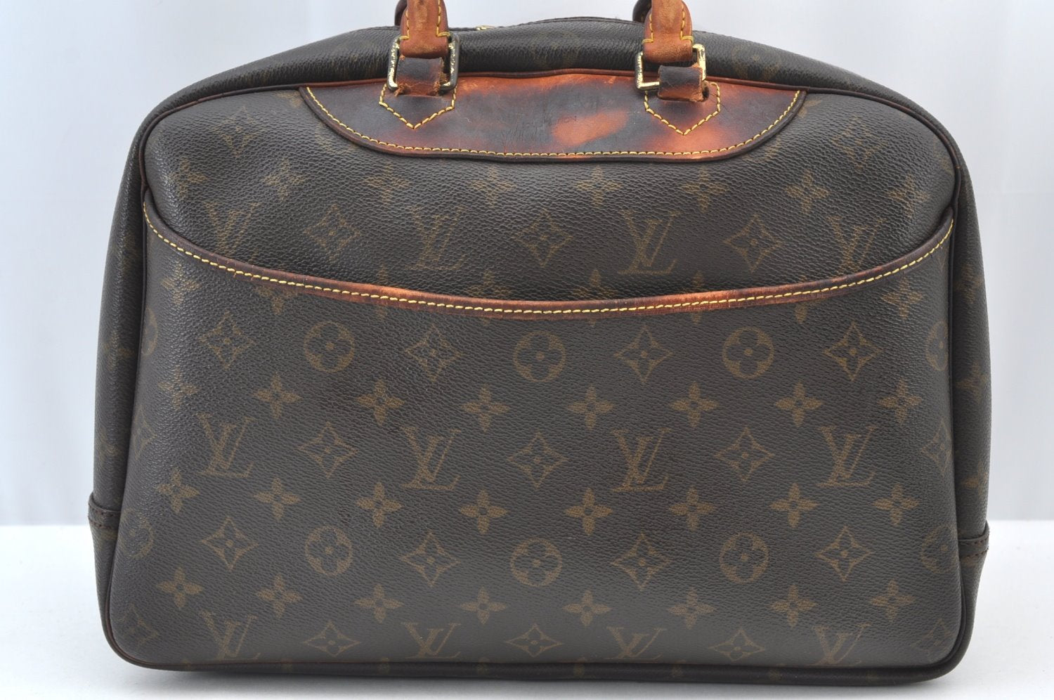 Authentic Louis Vuitton Monogram Deauville Hand Bag M47270 LV Junk K8199