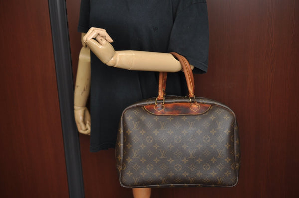 Authentic Louis Vuitton Monogram Deauville Hand Bag M47270 LV Junk K8199