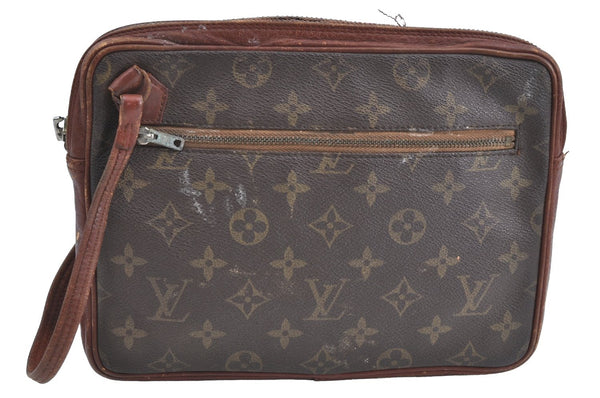 Authentic Louis Vuitton Monogram Pochette Sport Clutch Bag Old Model Junk K8201