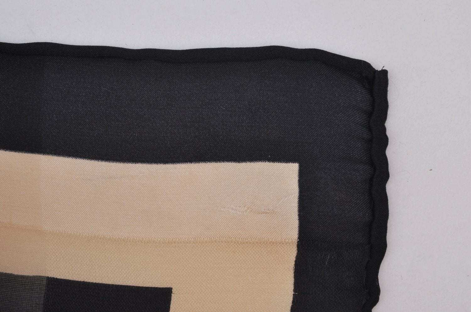 Authentic LANCEL Scarf Chain motif Silk Black K8202