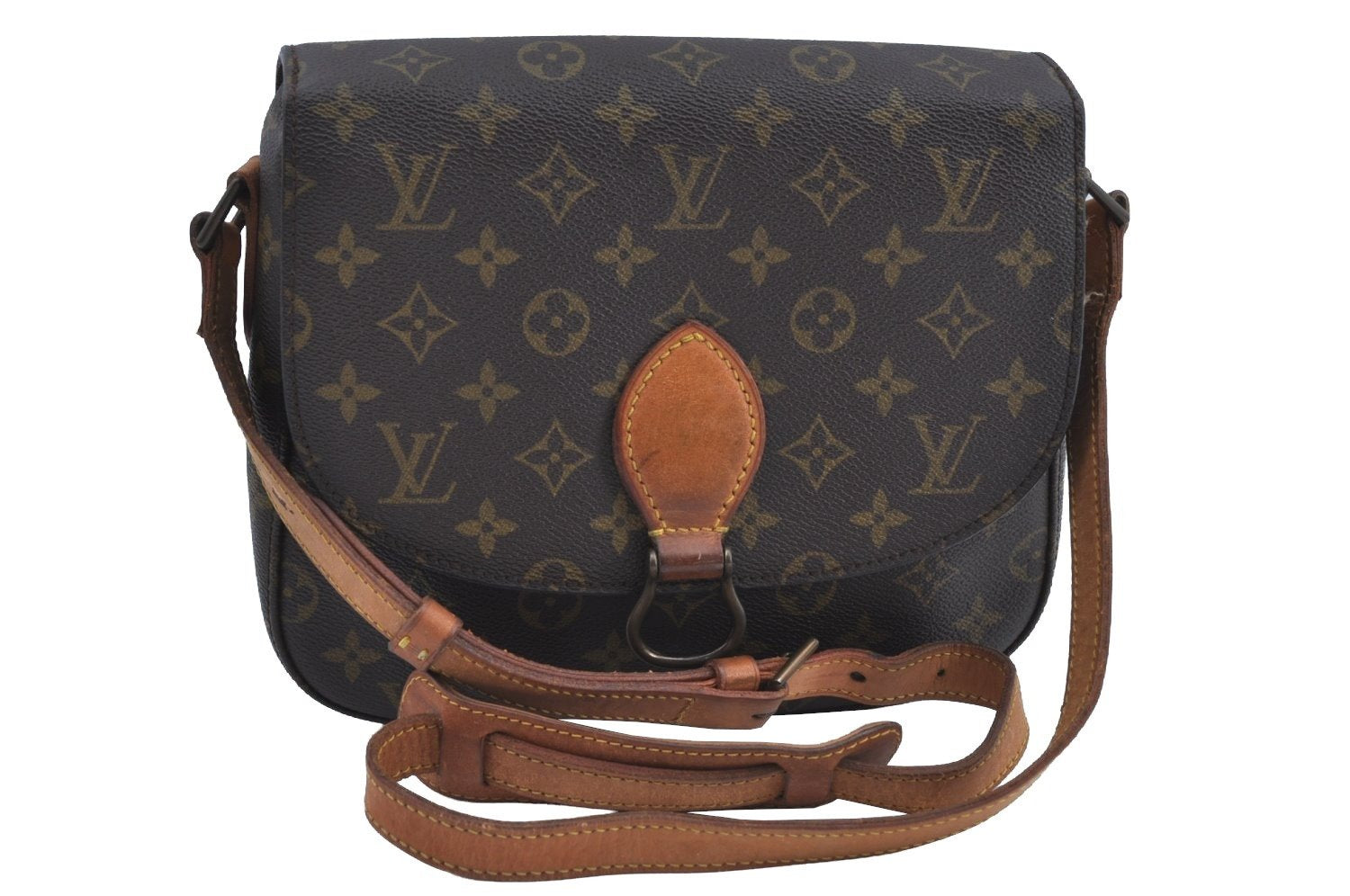 Authentic Louis Vuitton Monogram Saint Cloud GM M51242 Shoulder Cross Bag K8206