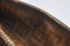 Authentic FENDI Vintage Zucchino Clutch Hand Bag Purse PVC Leather Brown K8207