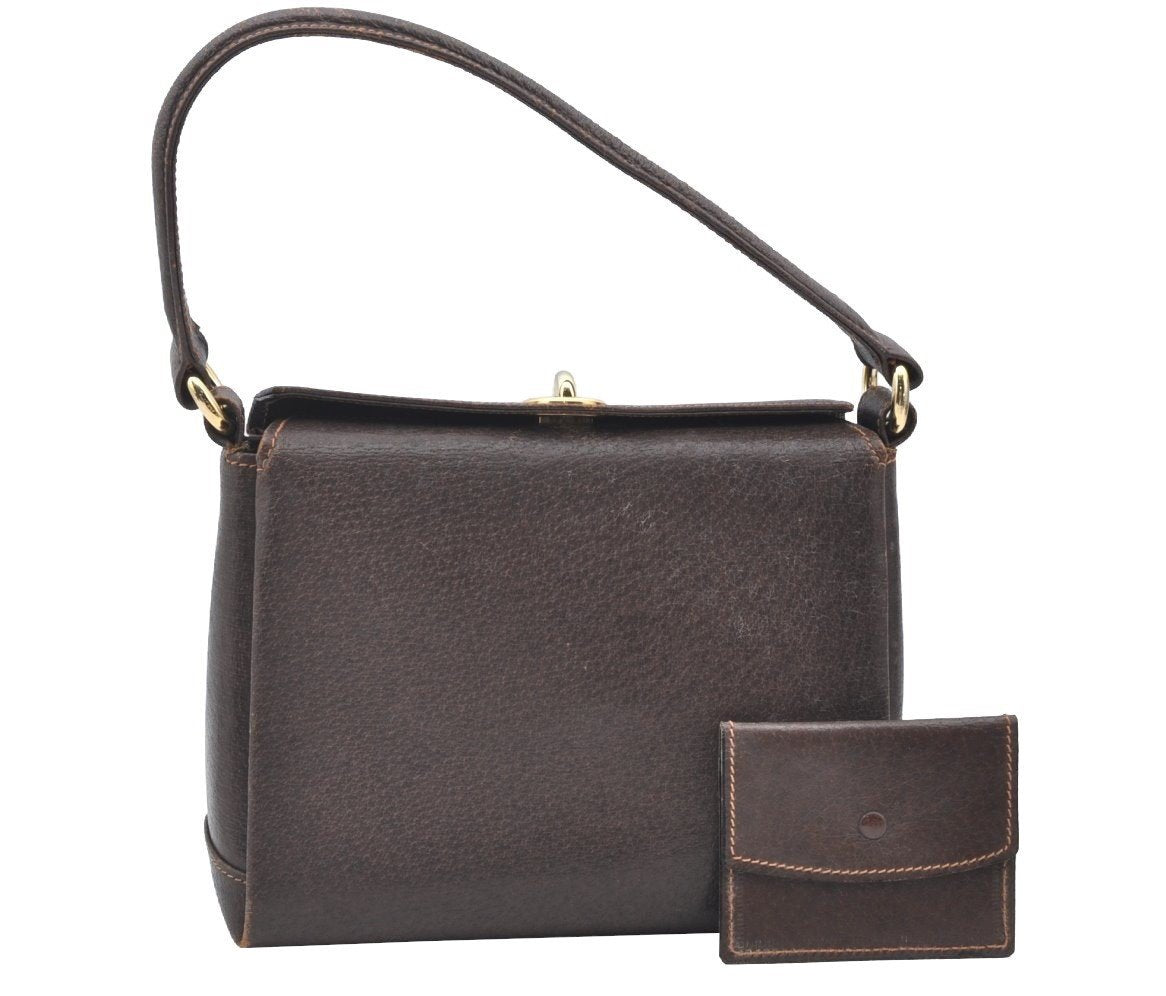 Authentic GUCCI Vintage Shoulder Hand Bag Purse Leather Brown K8208