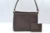 Authentic GUCCI Vintage Shoulder Hand Bag Purse Leather Brown K8208