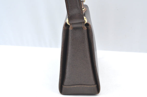 Authentic GUCCI Vintage Shoulder Hand Bag Purse Leather Brown K8208