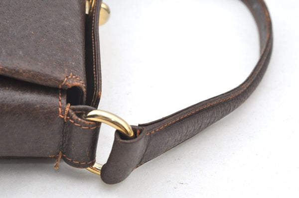 Authentic GUCCI Vintage Shoulder Hand Bag Purse Leather Brown K8208