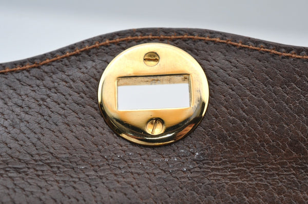 Authentic GUCCI Vintage Shoulder Hand Bag Purse Leather Brown K8208