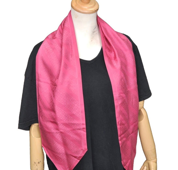 Authentic Louis Vuitton Monogram Flower Pattern Stole Scarf Silk Pink K8212