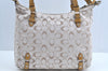 Authentic COACH Signature 2Way Tote Bag Canvas Enamel F17580 Beige K8215