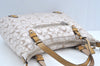Authentic COACH Signature 2Way Tote Bag Canvas Enamel F17580 Beige K8215