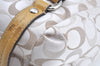 Authentic COACH Signature 2Way Tote Bag Canvas Enamel F17580 Beige K8215