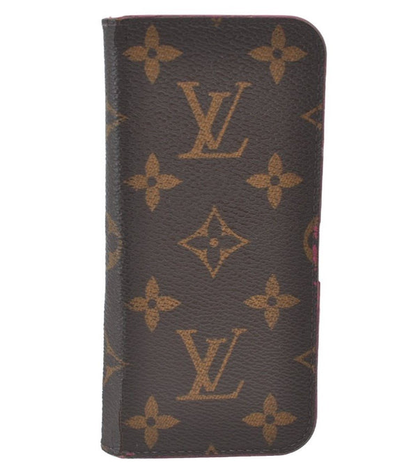 Authentic Louis Vuitton Monogram Folio Iphone 7 8 Case Pink M61906 LV K8218