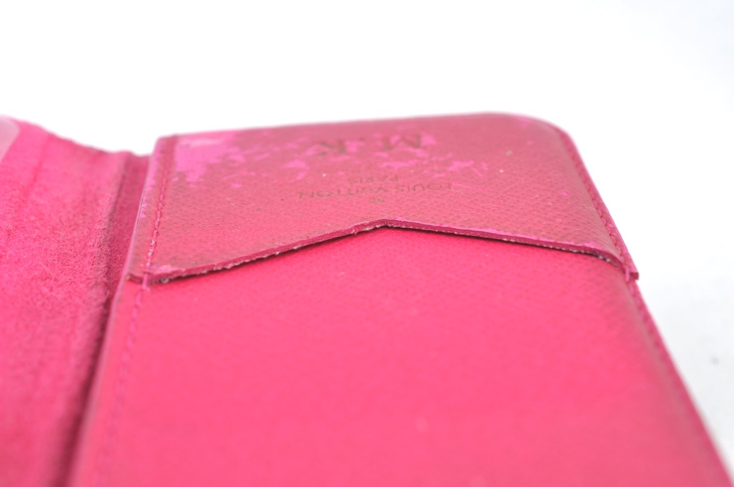 Authentic Louis Vuitton Monogram Folio Iphone 7 8 Case Pink M61906 LV K8218