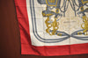 Authentic HERMES Carre 90 Scarf "BRIDES de GALA par" Silk Red K8223