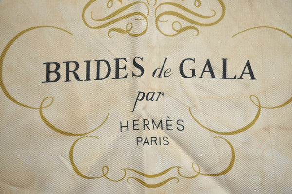 Authentic HERMES Carre 90 Scarf "BRIDES de GALA par" Silk Red K8223