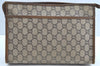 Authentic GUCCI GG Plus Clutch Hand Bag Purse PVC Leather Brown K8224
