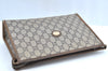 Authentic GUCCI GG Plus Clutch Hand Bag Purse PVC Leather Brown K8224