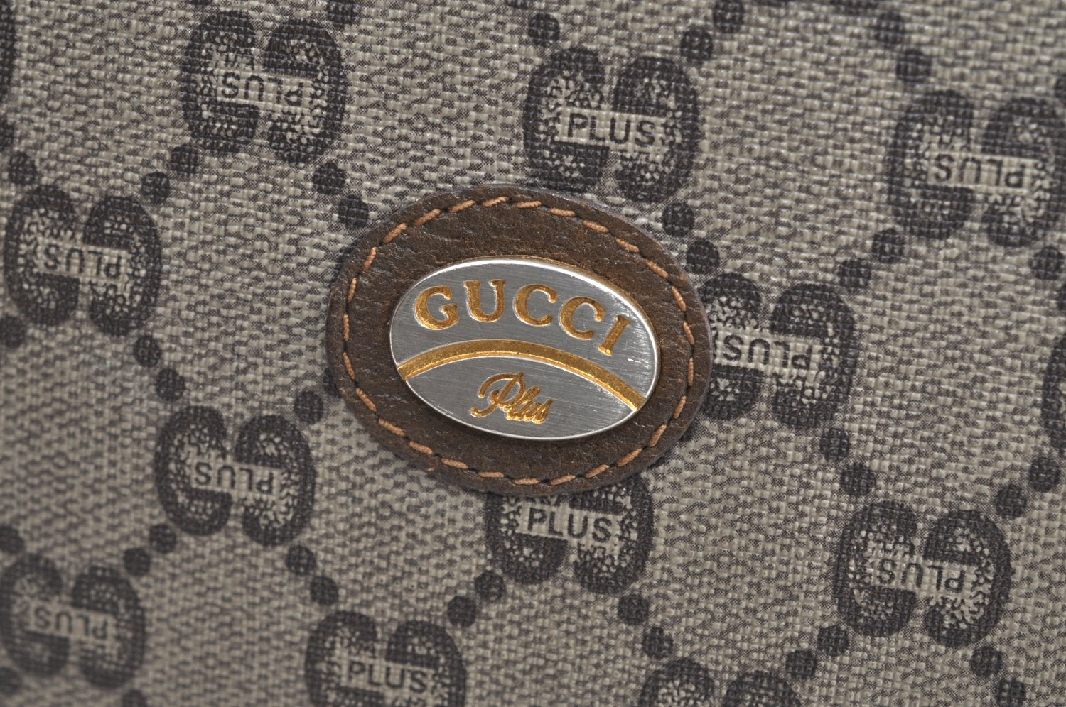 Authentic GUCCI GG Plus Clutch Hand Bag Purse PVC Leather Brown K8224