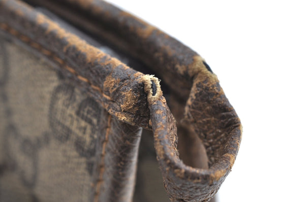 Authentic GUCCI GG Plus Clutch Hand Bag Purse PVC Leather Brown K8224