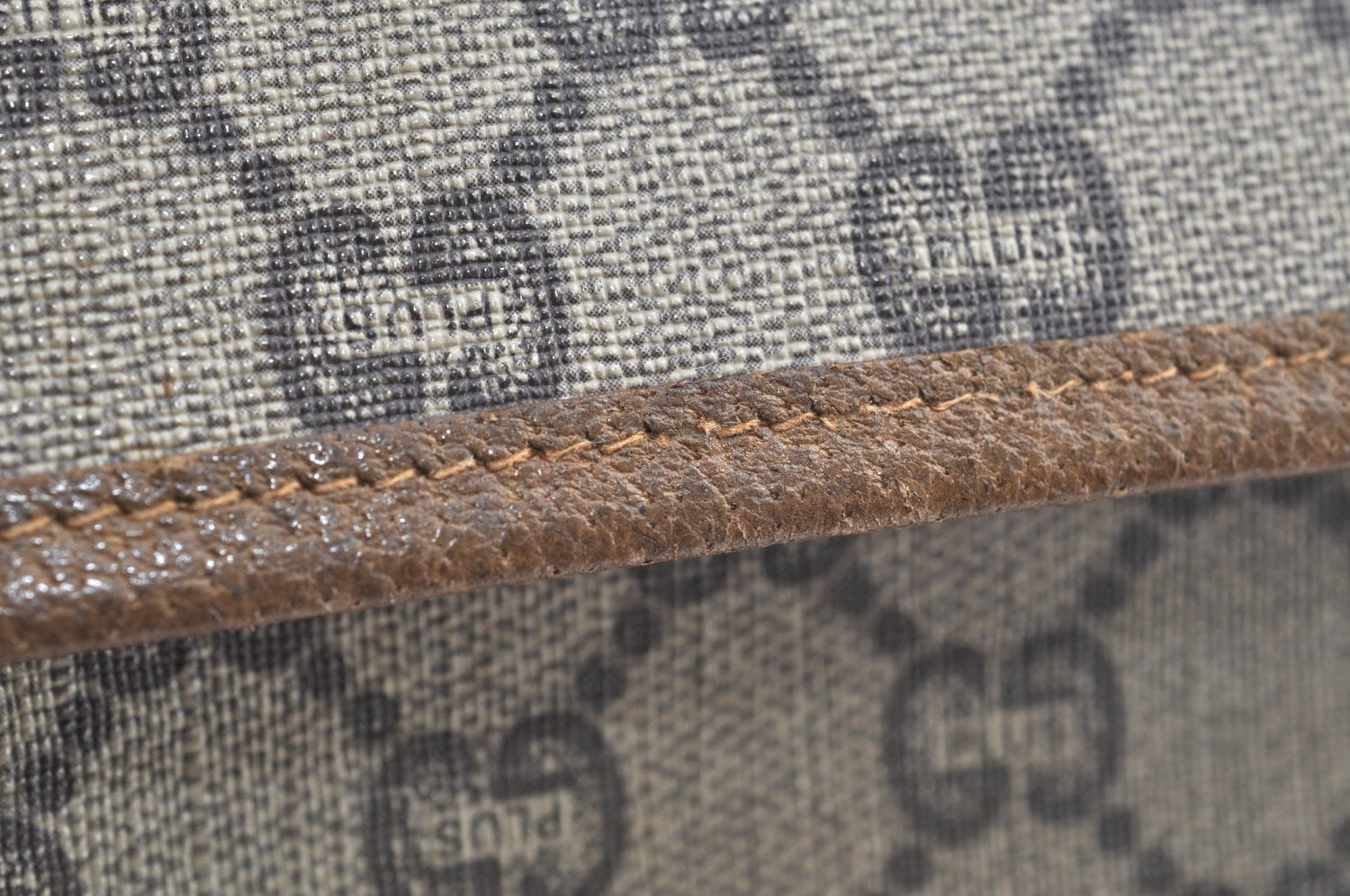 Authentic GUCCI GG Plus Clutch Hand Bag Purse PVC Leather Brown K8224