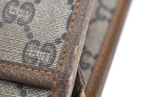 Authentic GUCCI GG Plus Clutch Hand Bag Purse PVC Leather Brown K8224