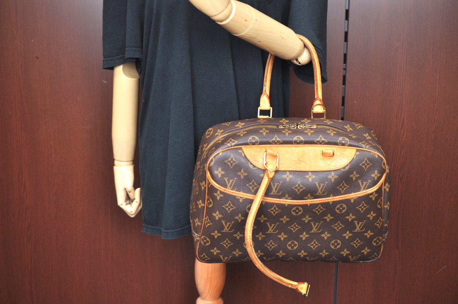 Authentic Louis Vuitton Monogram Deauville Hand Bag M47270 LV Junk K8226