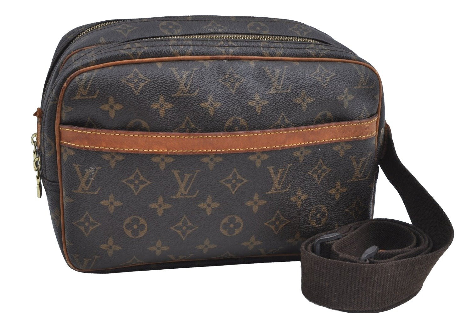 Authentic Louis Vuitton Monogram Reporter PM Shoulder Bag M45254 LV Junk K8238