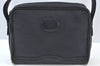 Authentic Burberrys Vintage Canvas Leather Shoulder Bag Black K8240