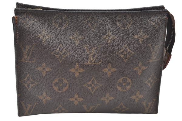 Authentic Louis Vuitton Monogram Poche Toilette 19 M47544 Cosmetics Pouch K8241