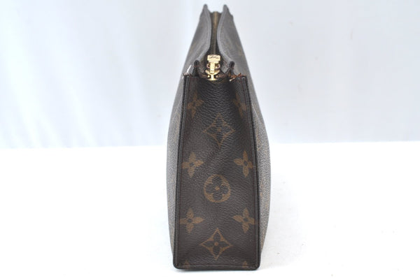Authentic Louis Vuitton Monogram Poche Toilette 19 M47544 Cosmetics Pouch K8241