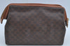 Authentic CELINE Macadam Blason Pattern Clutch Hand Bag PVC Leather Brown K8245