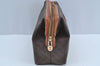 Authentic CELINE Macadam Blason Pattern Clutch Hand Bag PVC Leather Brown K8245