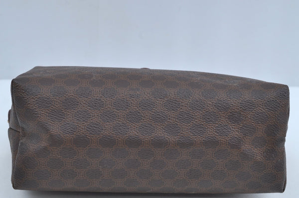 Authentic CELINE Macadam Blason Pattern Clutch Hand Bag PVC Leather Brown K8245