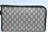 Authentic GUCCI GG Plus Vintage Clutch Hand Bag Purse PVC Leather Navy K8246