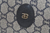 Authentic GUCCI GG Plus Vintage Clutch Hand Bag Purse PVC Leather Navy K8246
