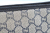 Authentic GUCCI GG Plus Vintage Clutch Hand Bag Purse PVC Leather Navy K8246