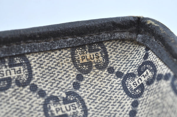 Authentic GUCCI GG Plus Vintage Clutch Hand Bag Purse PVC Leather Navy K8246