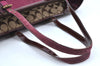 Authentic COACH Signature Shoulder Tote Bag Canvas Leather F04Q Beige K8247