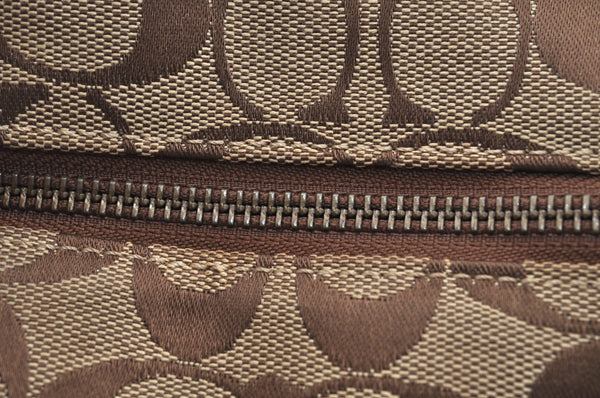 Authentic COACH Signature Shoulder Tote Bag Canvas Leather F04Q Beige K8247