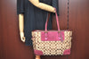 Authentic COACH Signature Shoulder Tote Bag Canvas Leather F04Q Beige K8247