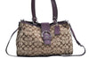 Authentic COACH Signature 2Way Shoulder Tote Bag Canvas Leather Brown K8248