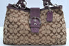 Authentic COACH Signature 2Way Shoulder Tote Bag Canvas Leather Brown K8248