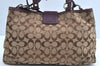 Authentic COACH Signature 2Way Shoulder Tote Bag Canvas Leather Brown K8248