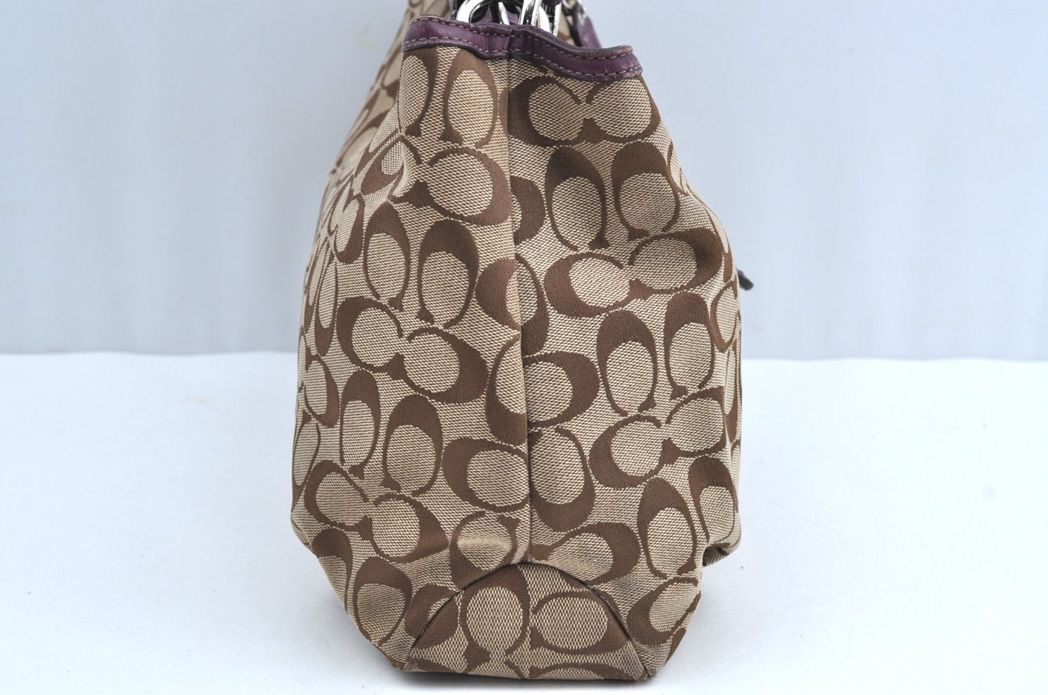 Authentic COACH Signature 2Way Shoulder Tote Bag Canvas Leather Brown K8248