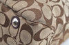 Authentic COACH Signature 2Way Shoulder Tote Bag Canvas Leather Brown K8248