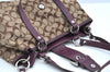 Authentic COACH Signature 2Way Shoulder Tote Bag Canvas Leather Brown K8248