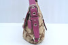 Authentic COACH Signature Shoulder Cross Bag Canvas Leather F15171 Brown K8249