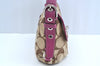 Authentic COACH Signature Shoulder Cross Bag Canvas Leather F15171 Brown K8249