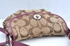 Authentic COACH Signature Shoulder Cross Bag Canvas Leather F15171 Brown K8249