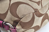Authentic COACH Signature Shoulder Cross Bag Canvas Leather F15171 Brown K8249